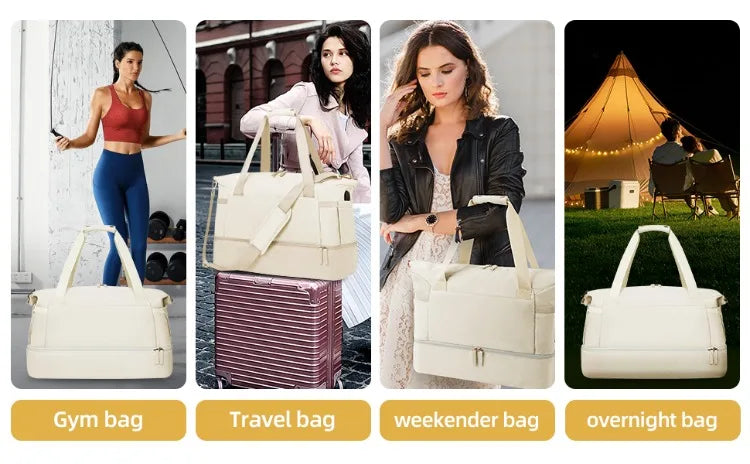 Large Capacity Gym Bag Multifunctional USB Charging Port Storage Bag Dry Wet Separation Sports Travel Organizer Home Storage