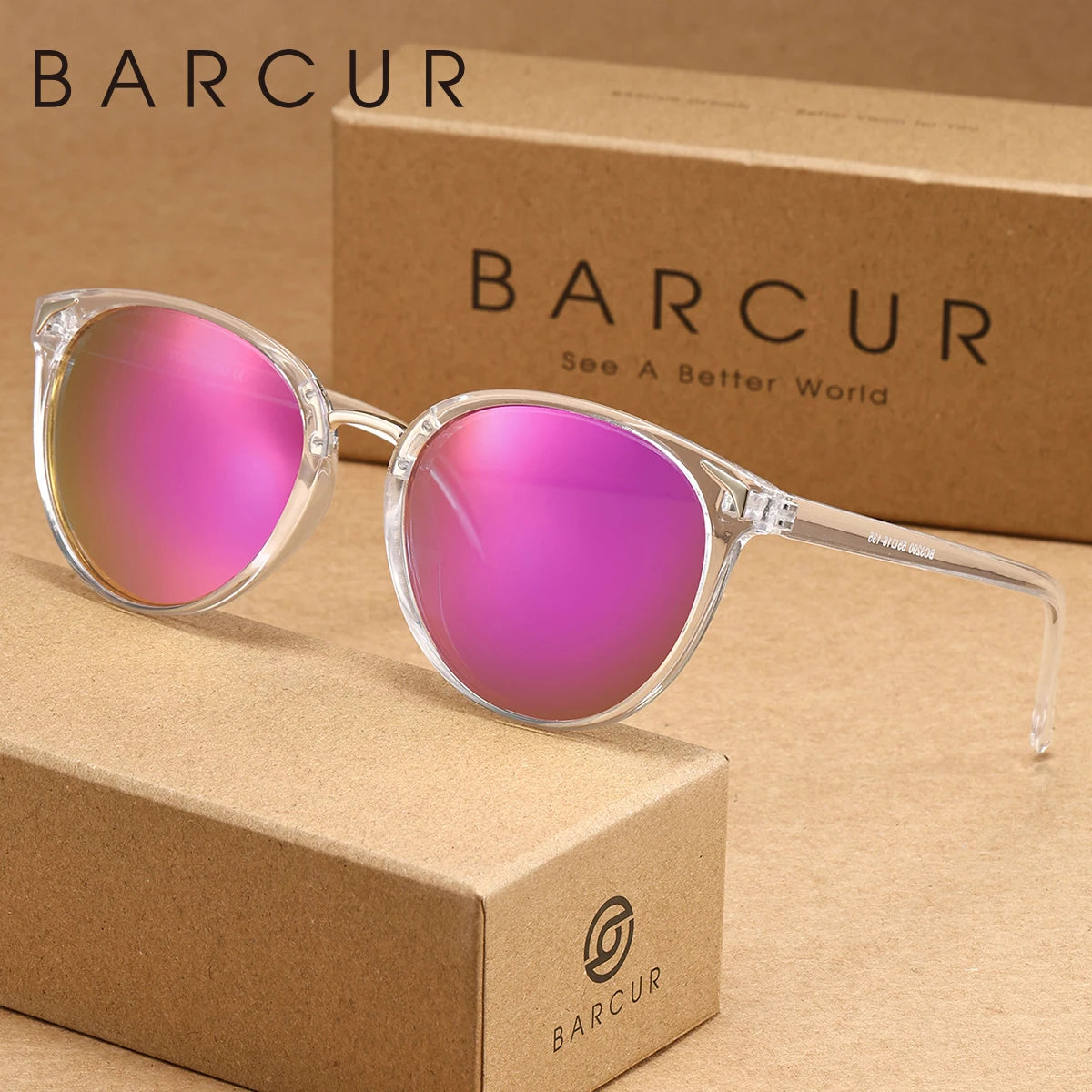 BARCUR 1pcs Women Sunglasses Optional Color Round Lens Lightweight Comfort Driving Casual Commute UV400 Polarized Sunglasses