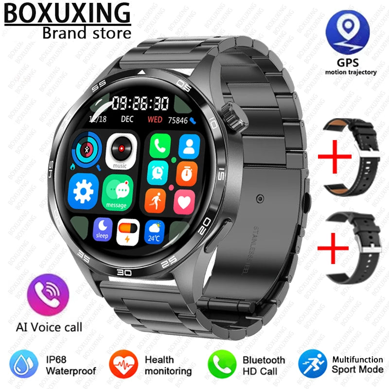 2025 New Mens Smart Watch 360 * 360 Bluetooth Call Smartwatch AMOLED Screen GPS Smart Watches NFC Waterproof Smart Watch for Men