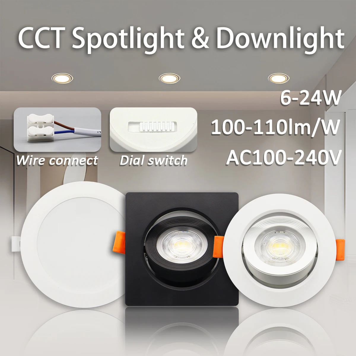 1-10pcs Led Surface Mounted Spot Downlight CCT 3000/4000/6500K Anti-glare Ceiling Lamp Foldable Spotlights for BedRoom Bathroom
