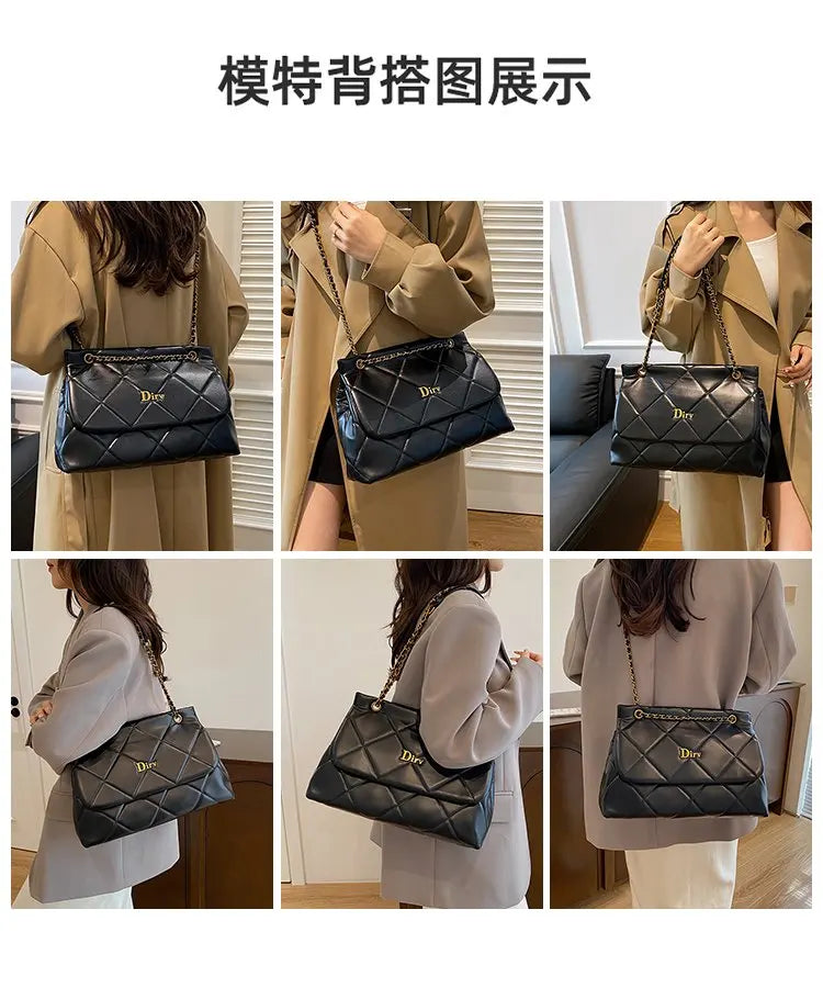 Square Vintage Leather Crossbody Bag Women Handbag Designer Shoulder Tote Purse Classic Diaper Bag