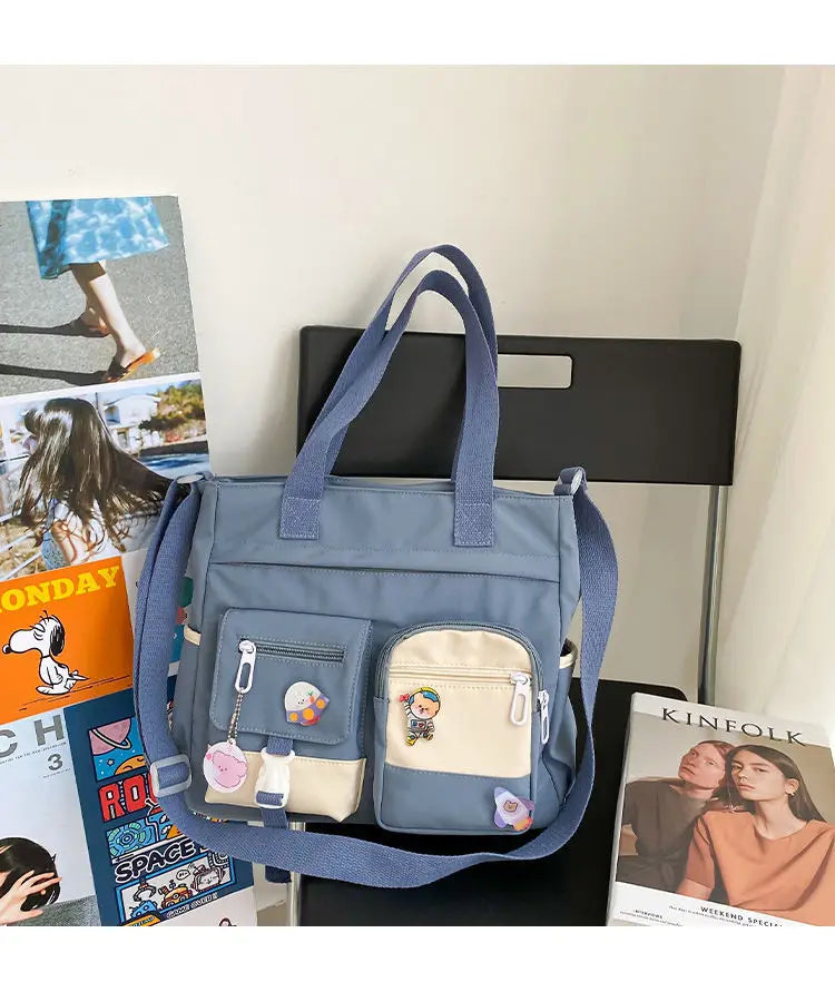 Canvas Handbags Messenger Bags for Women Waterproof Nylon Tote Shoulder Bag Oxford Ladies Handbag Crossbody Bag Girl Satchels