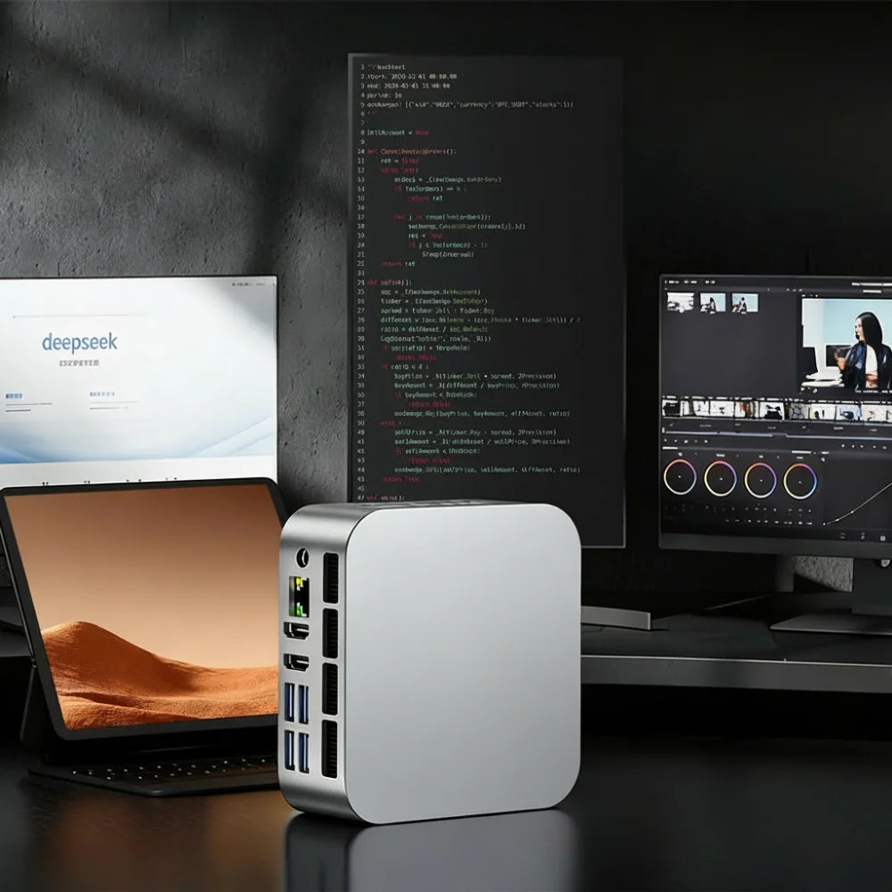 SZBOX MINI PC Ryzen 7 8745HS / Ryzen 5 7640HS Windows 11 Pro DDR5 NVME SSD WIIF6 BT5.2 USB-C Desk Office Mini PC