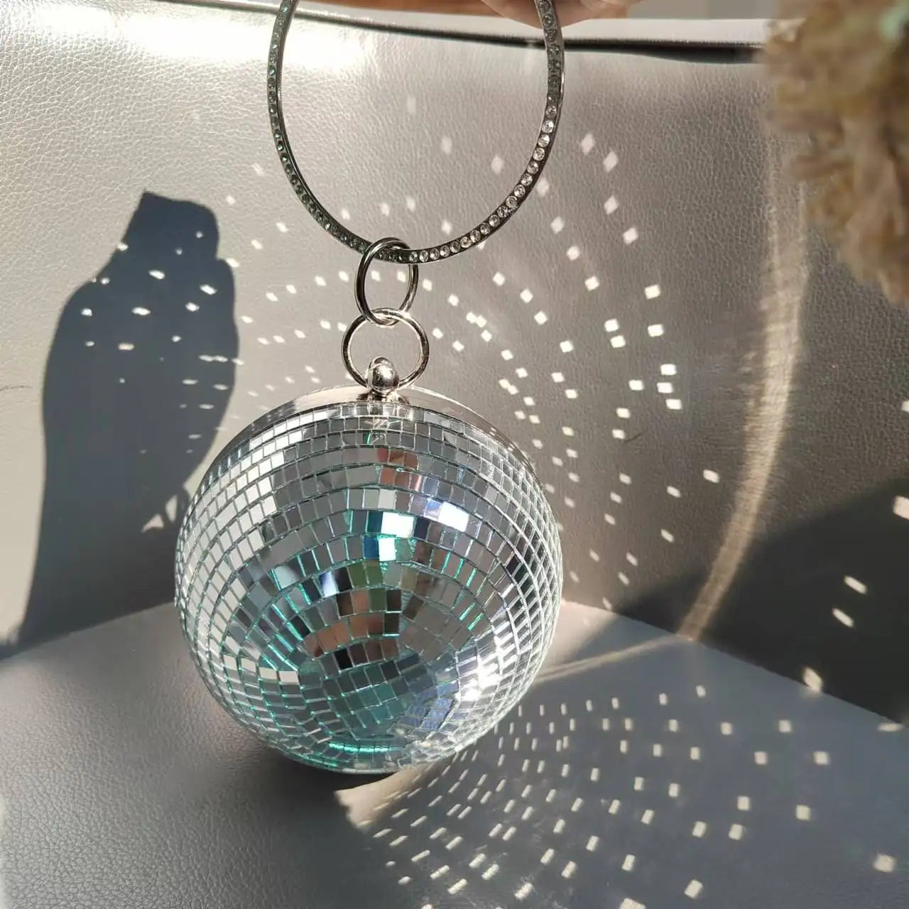 2025  Custom Made Bag Handmade Bag Purse Silver Party  Reflective Disco Ball Clutch Purse Bag