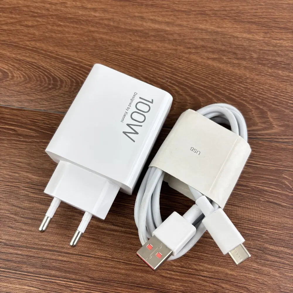 Xiaomi 100W HyperCharge Combo Type-A Power Adapter 1M 6A Turbo Fast Charging Cable for MI 17 15 Ultra 14 13 Redmi K90 80 Pro Max