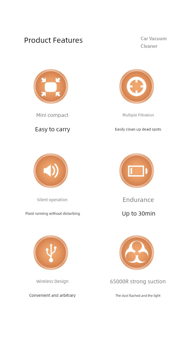 Car Window Vacuum Cleaner Wireless Charging Car For Home Groove Large Suction Power Strong Small Handheld Mini