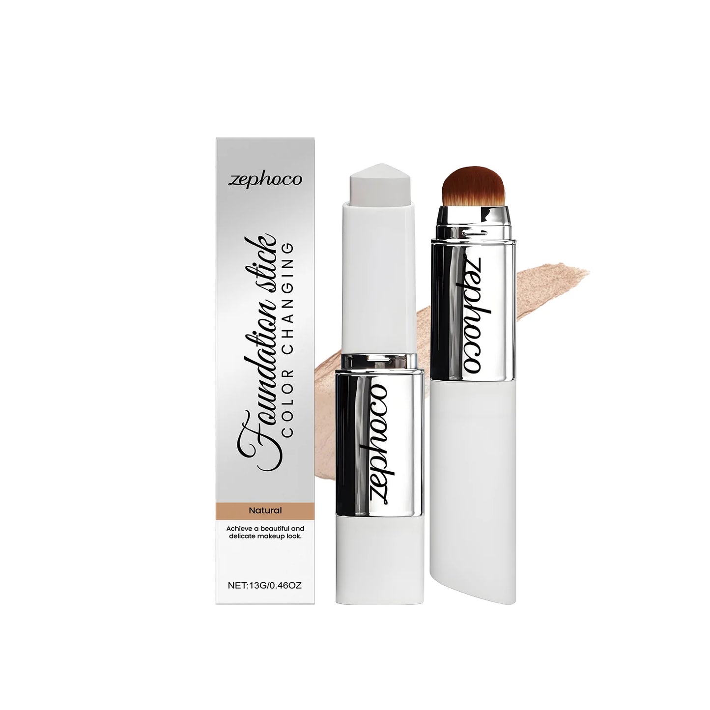 2-in-1 Color-Changing Foundation Stick Liquid Hydrating Matte Concealer Lightweight Moisturizing Brightening Translucent Makeup