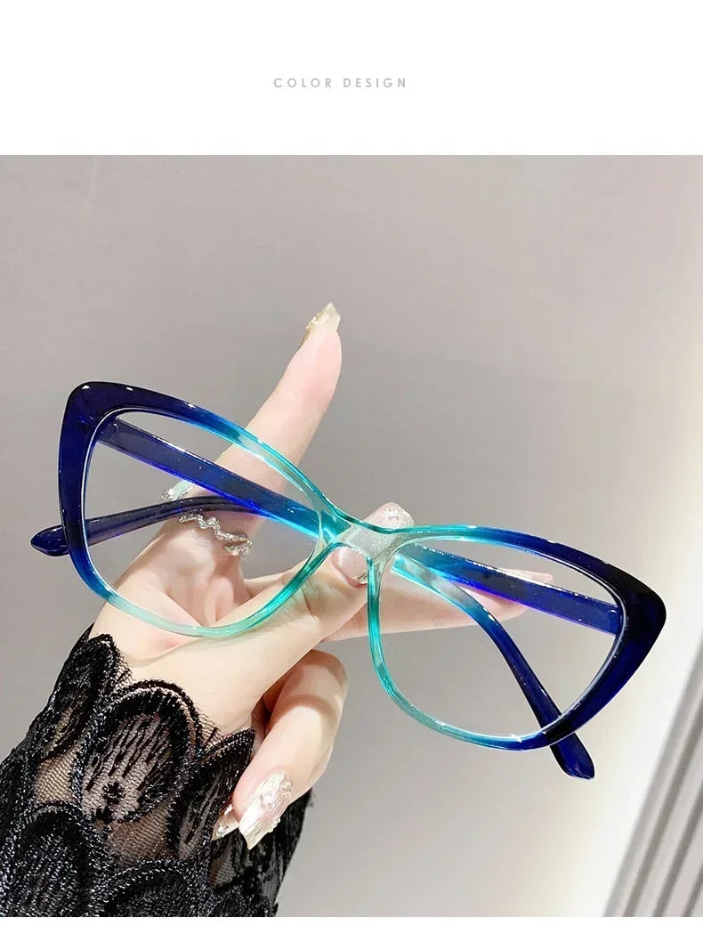Fashion Ladies Reading Glasses Women Men Trendy Luxury Design Presbyopia Eyeglasses Cat Eye Anti-blue Light Eyewear for Female
