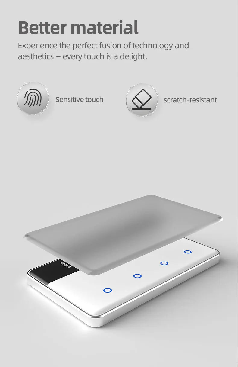 Zemismart DIY Name Switch Zigbee Smart Display Screen Touch Light Switch US Type Works with Tuya Alexa Google Home Voice Control