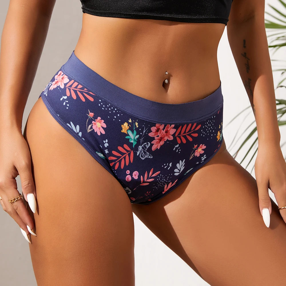 3PCS/Lot Girls Cotton Menstrual Panties For Teenager Printing Fabric Underwear 4-Layers Medium Flow Absorption Panties for Girls