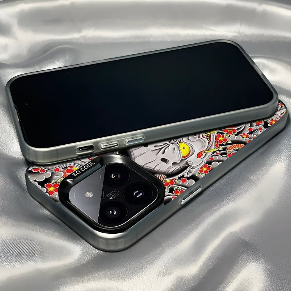 1pc Goro Majimas Hannya Yakuza Phone Case IMD Color Silver Shell For IPhone 16 15 14 13 12 11 Pro Max Plus