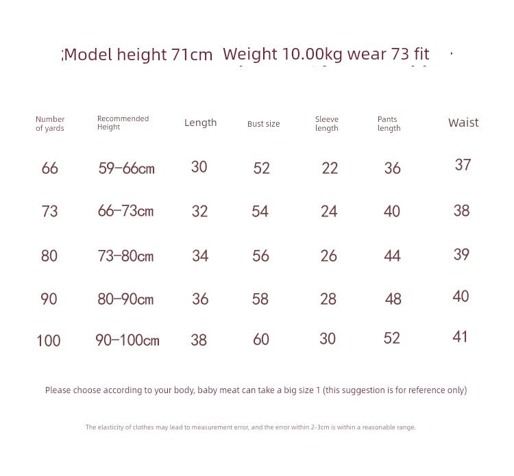 Baby Girls' Cotton Spring and Autumn Base Homewear Suit