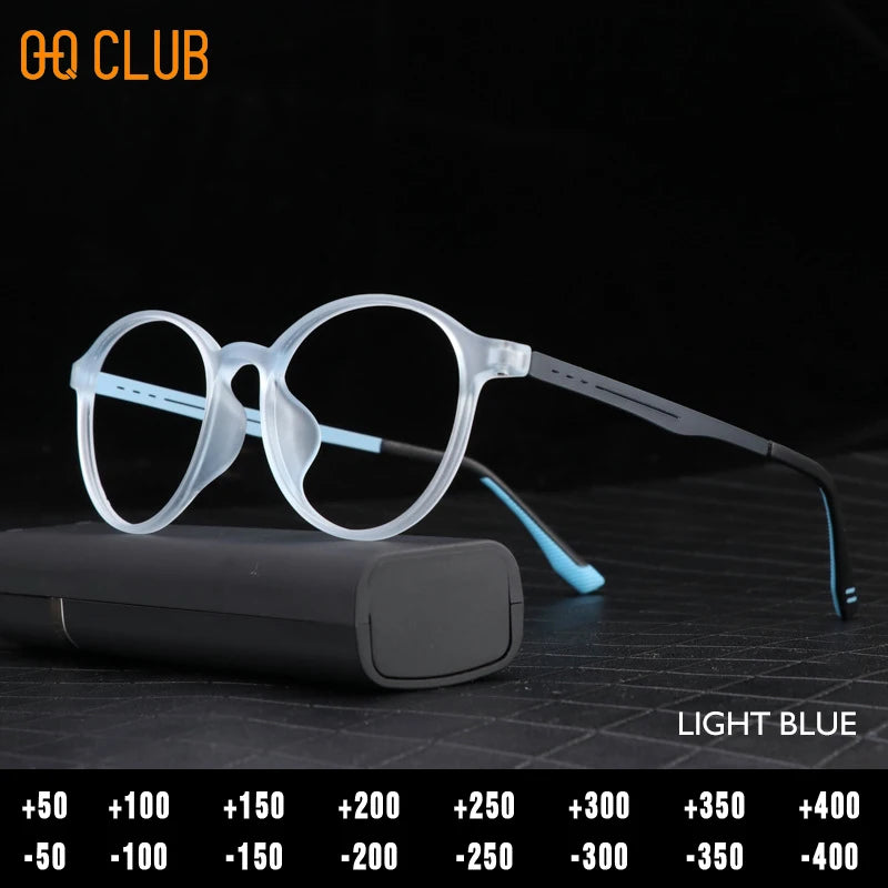 O-Q CLUB Ultra-light Reading Glasses Woman Optical Classic Round TR90 Titanium Legs Lunette Pour Femme Original Women Sunglasses