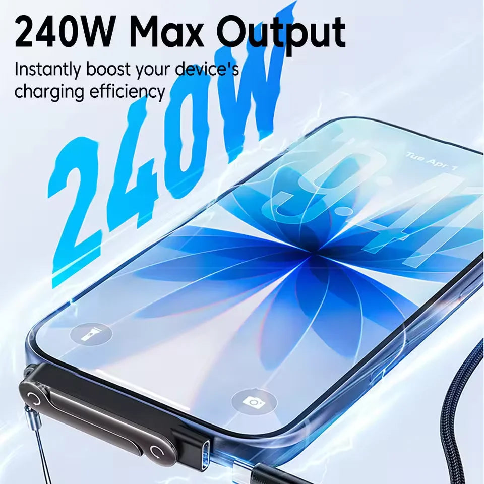 240W PD Fast Charging USB C Adapter,TypeC Male to Female Converter with Foldable Phone Stand,OTG Data Sync for All Type-C Phones