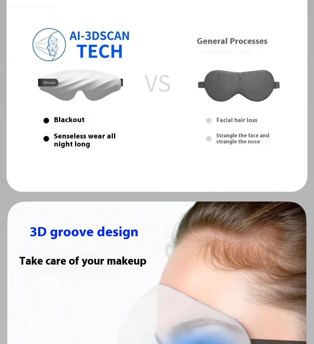 Xiaomi Dreamlight 4Spro Airbag Eye Mask Silk Texture Shading Sleep for Adult Eye Fatigue Stereoscopic Sleep Adjustable Eye Mask
