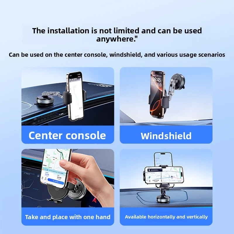 Vacuum Suction Car Phone Holder for Dashboard/Display/Glass Navigation, Universal Fit for Smartphones Over 4.7 Inches