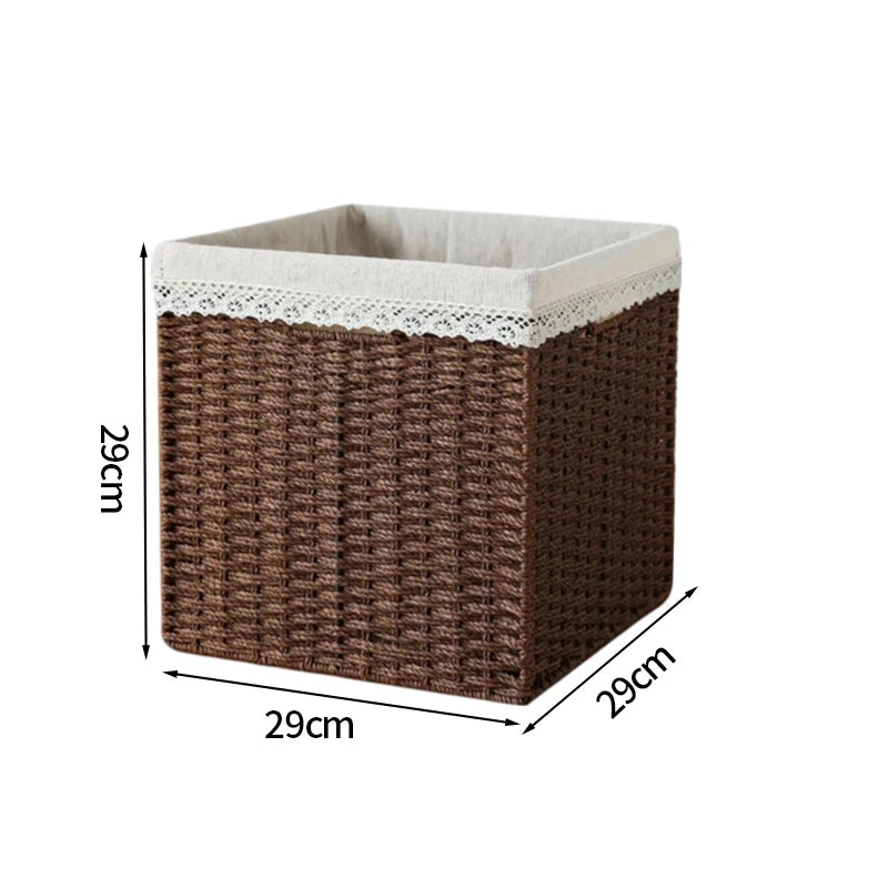 Home Woven Storage Basket Large Capacity Laundry Baskets Sundries Wardrobe Closet Organizer Clothes Toys Decor Panier Rangement