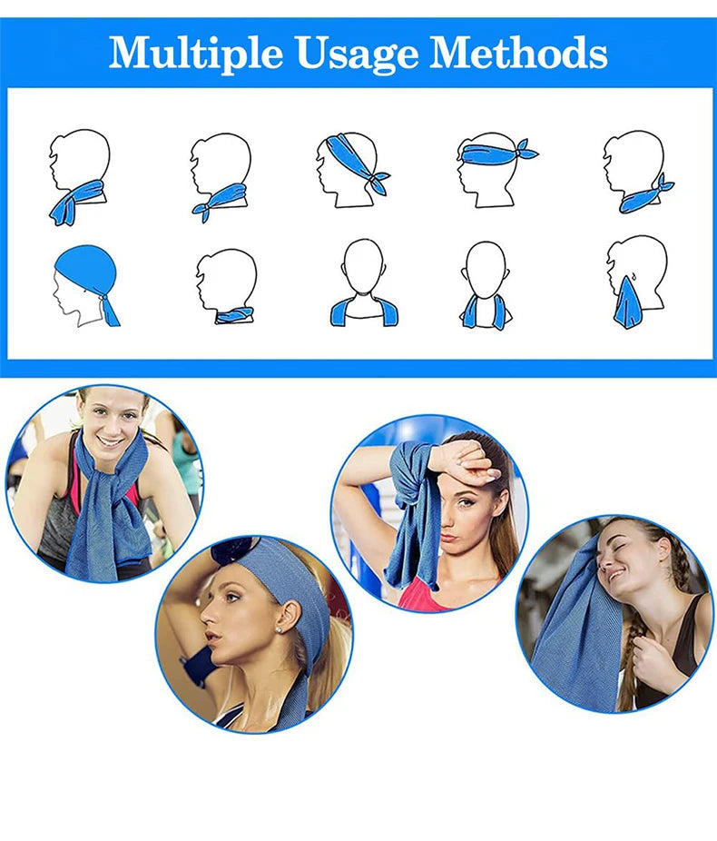 Cooling Hoodie Towel- Hood Towel, Evaporative Cool Technology, Cools Instantly When Wet, , Great for Sports, Fitness, Gym