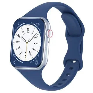 Thin Silicone Strap For Apple Watch 40mm 44mm 45mm 41mm 38mm 42mm Solid Color Strap Bracelet For IWatch Series 1 2 3 4 5 6 SE 7