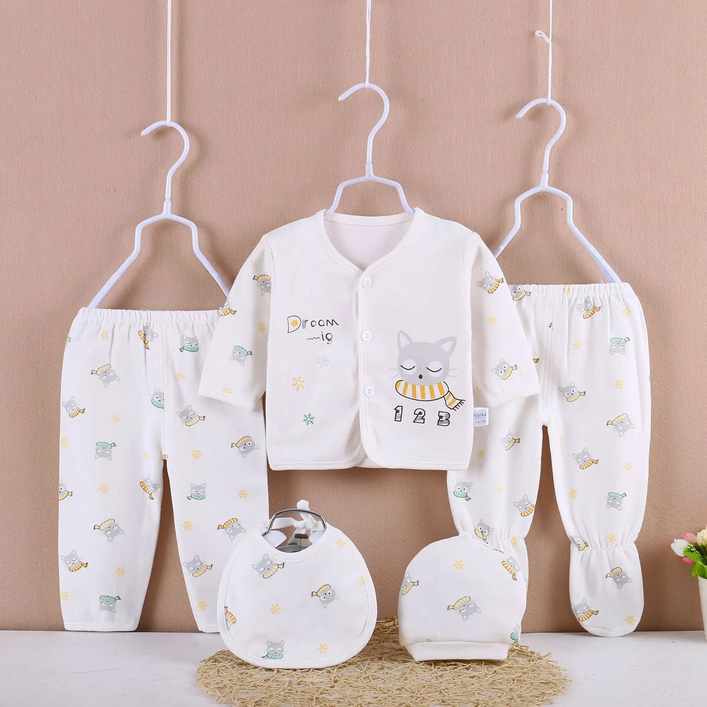 5PCS Newborn Girl Clothes Set New Born Going Home Clothes 0 3 Months Baby Clothing New Born Cotton Underwear Set