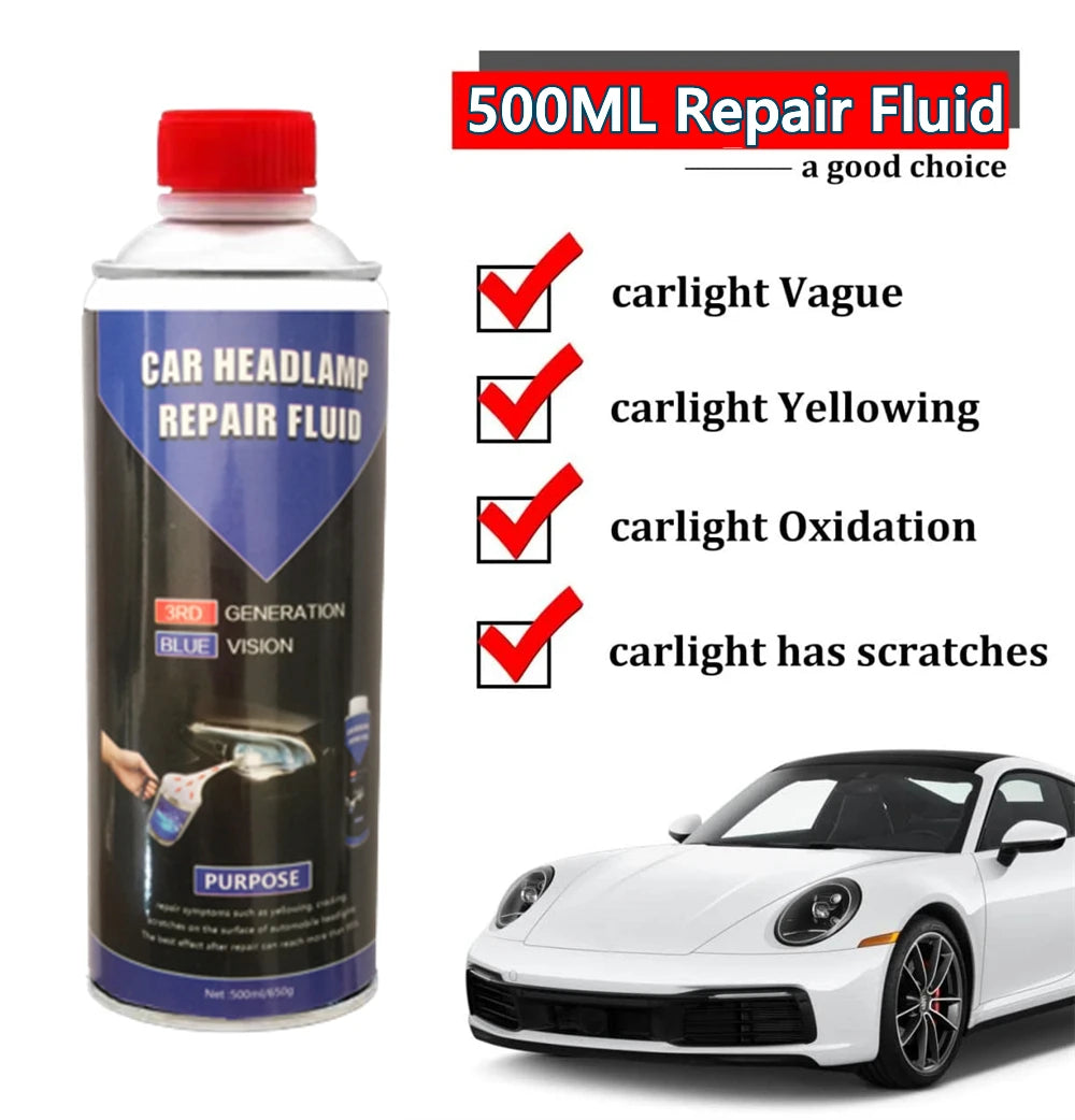 650g/500ml Headlight Regeneration Cleaning Renovated Car Headlight Renovation Kit Polishing Car Lamps Kettle For Headlight Lamps