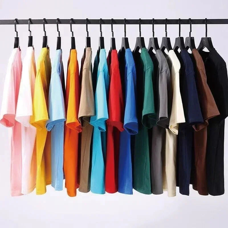 Custom logo Cotton Short Sleeve Solid Color O-neck Men T-shirt Tops Tee Customized Print Your Own Design Printed Unisex Tshirt