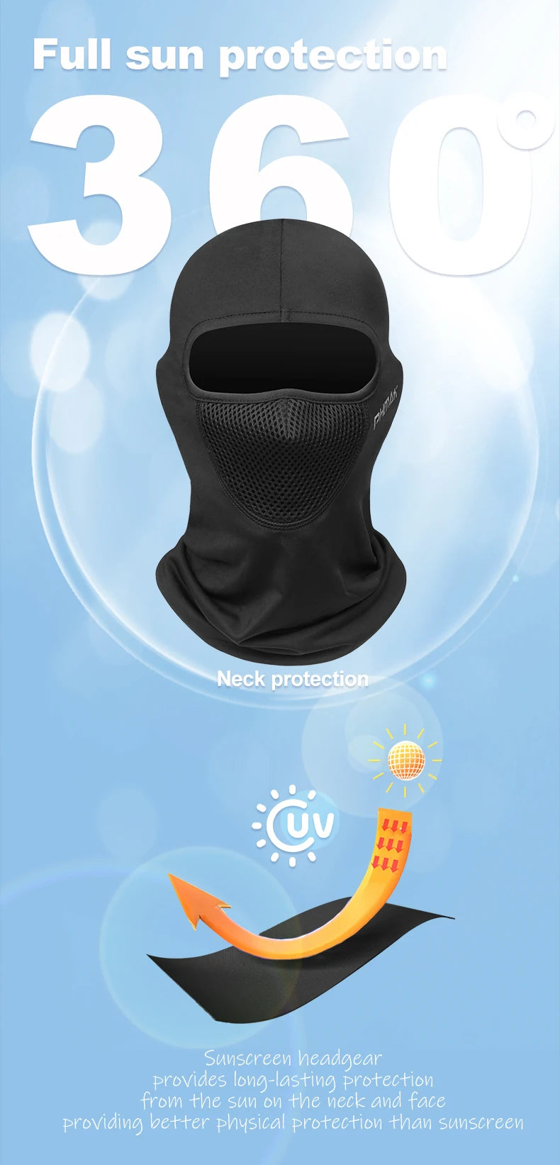 PHMAX Balaclava Bike Head Cover Summer Men Women Ski Mask Full Face Mask Hiking Cycling Camping Hunting Military Airsoft Cap