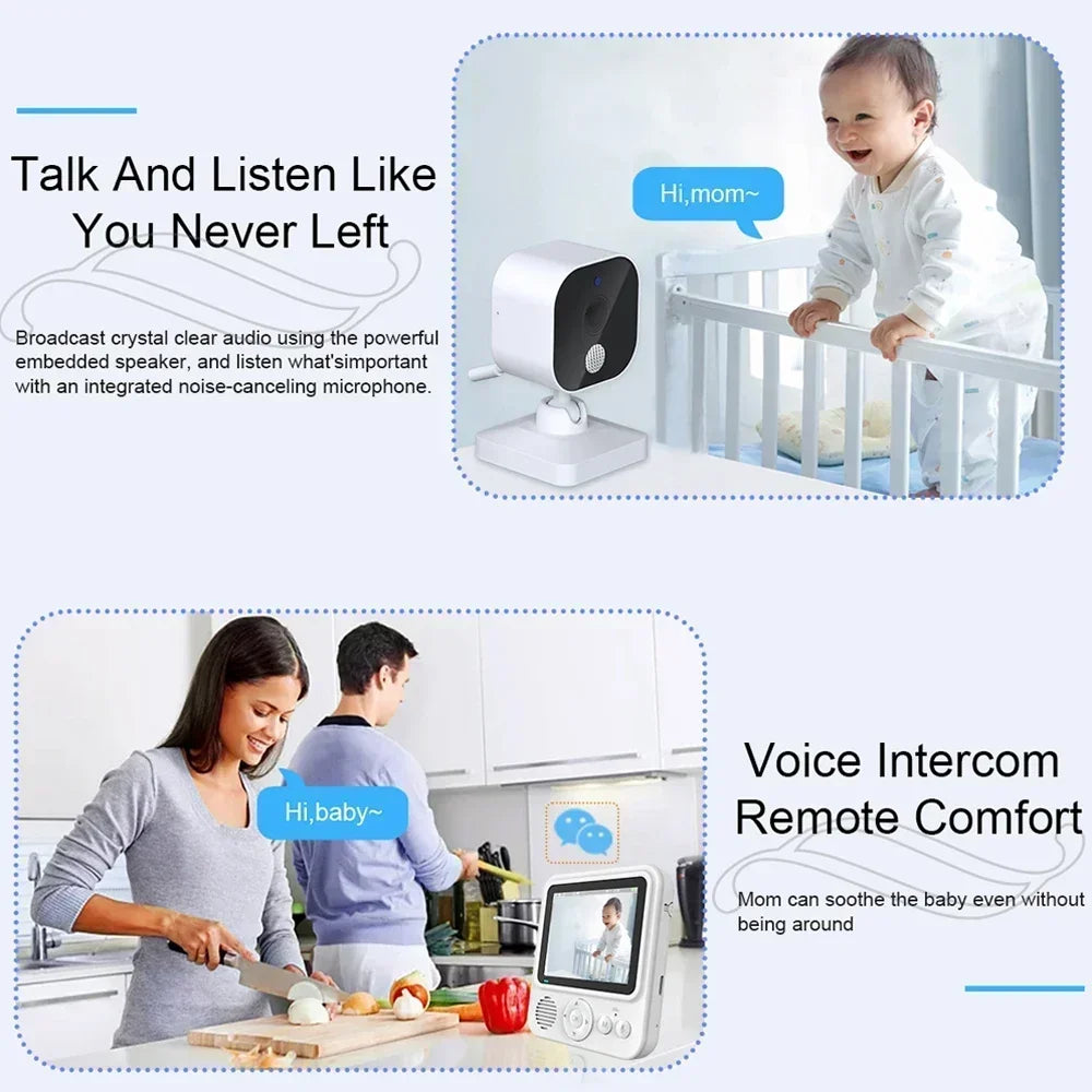 Cdycam Wireless Baby Monitor 2.8 Inch Surveillance Smart Baby Camera Security Protection Two Way Audio Night Vision Babysitte