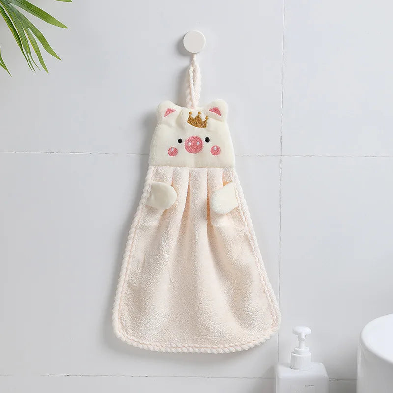 Baby Kids Children Hand Towel Cute Cartoon Water Absorbent Dry Towel Kitchen Bathroom Washroom Household Wipe Clean Hands Towel