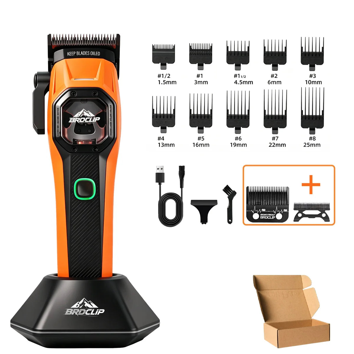 New Professional BRDCLIP Salon Barber Kit vector motor Hair Clipper 7800-13000RPM Trimmer 8000-13000RPM Metal body 2603 Shaver