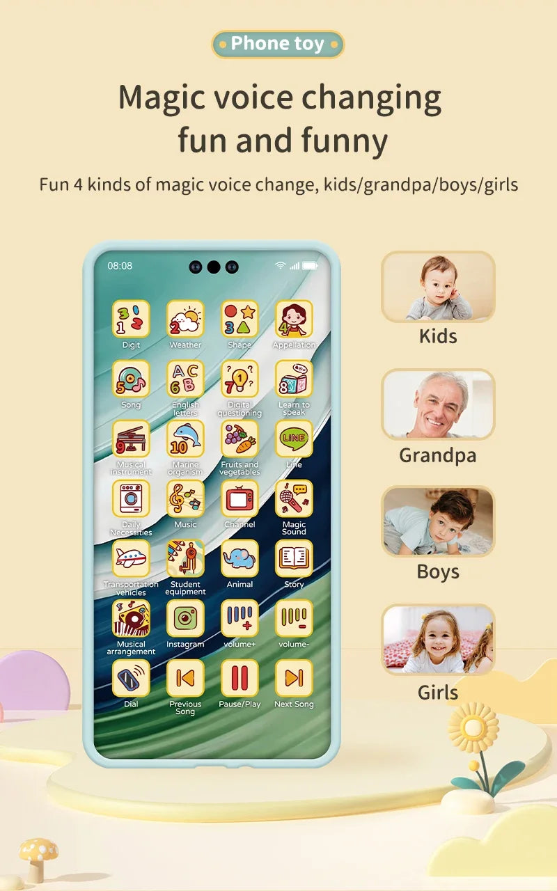 Montessori Baby Cell Phone Toys Children Simulation Phone Musical Early Educational Toy Infant Mobile Phone Model Vocal Toy Gift