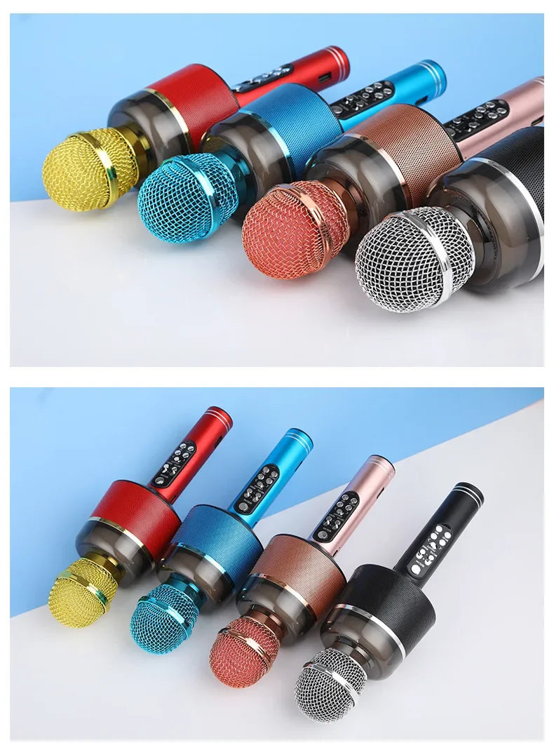 Karaoke Microphone for Kids & Adults - Bluetooth Microphones Singing Mic with Disco Lights, Echo Effect, Built-in Speaker