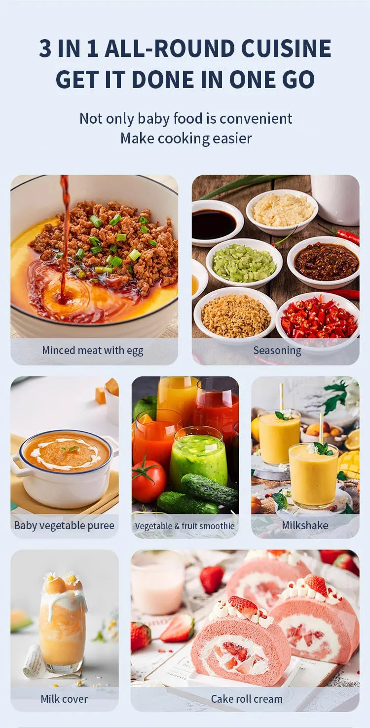 1000W Powerful Motor Handheld Blender Electric Mixer with Infinite Speed Control, Portable Kitchen Blender for Smoothies