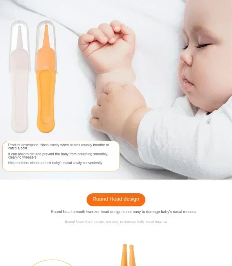 Tweezers Cleaning Forceps Baby Plastic Tweezers Nose Cleaner Tool Toddler Nasal Cavity Care Supplies Baby Essentials Kids Safety