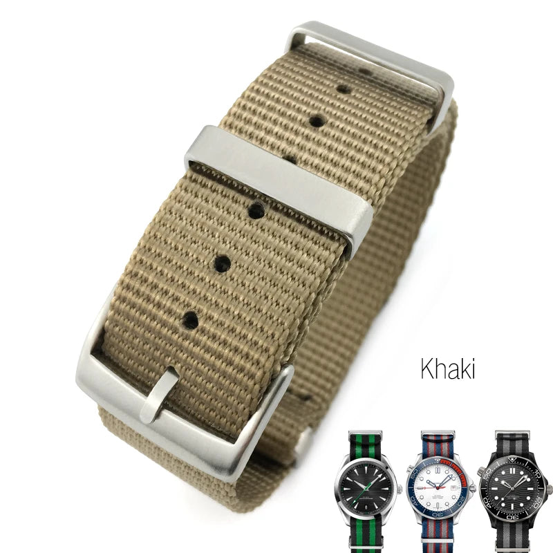 19mm 20mm 21mm 22mm Nylon Canvas Watchband Fit for Omega Seamaster 300 007 AQUA TERRA 150 Seiko Tissot Rolex Watch Strap
