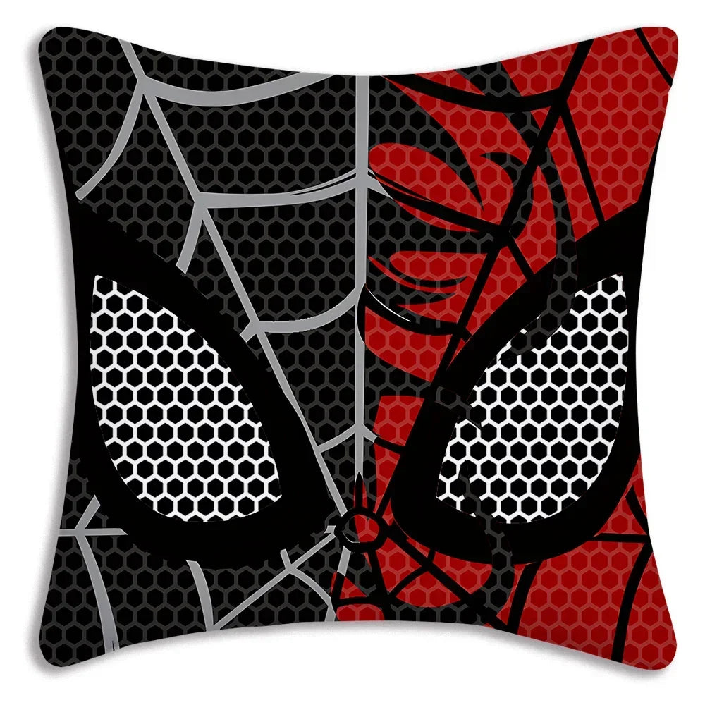 Black White Cool Pillow Covers Sofa Decorative Home HOT Marvels Spiders Man Double-sided Printing Short Plush Cute Cushion Cover