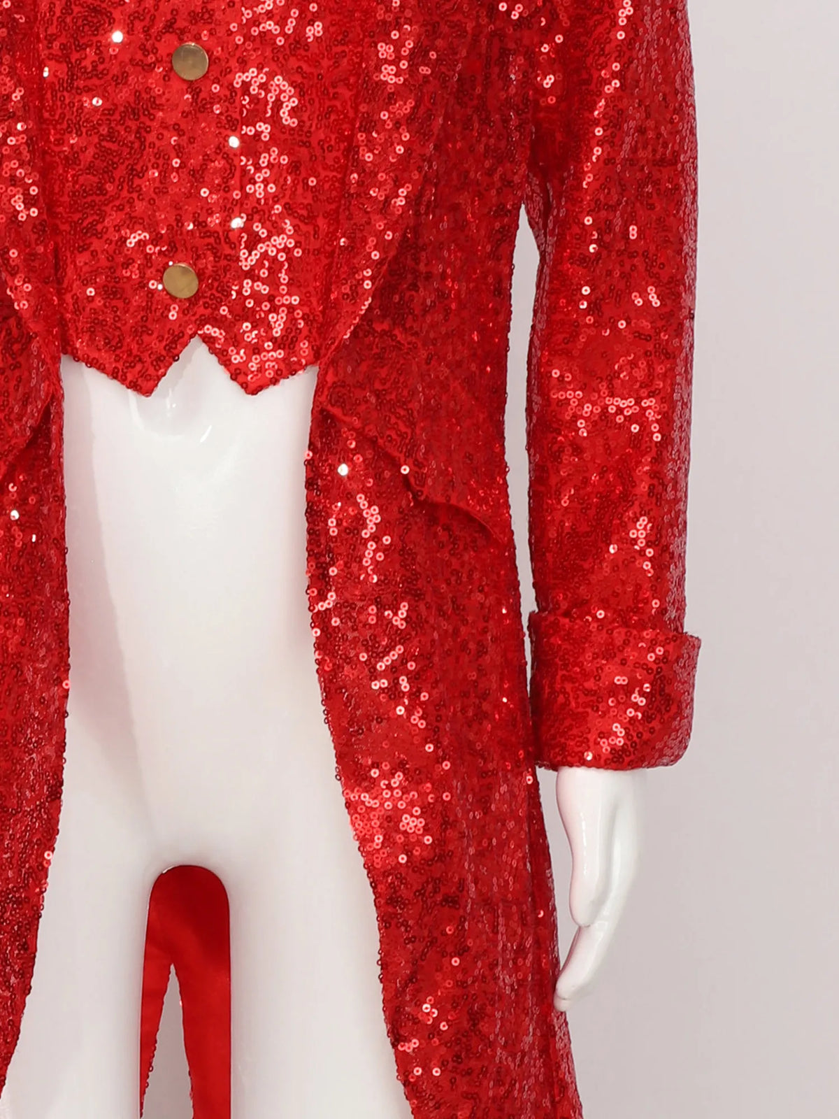 Kids Boys Halloween Medieval Renaissance Costume Sparkly Sequins Victorian Tailcoat Jacket Frock Coat Long Sleeve Gothic Tuxedo