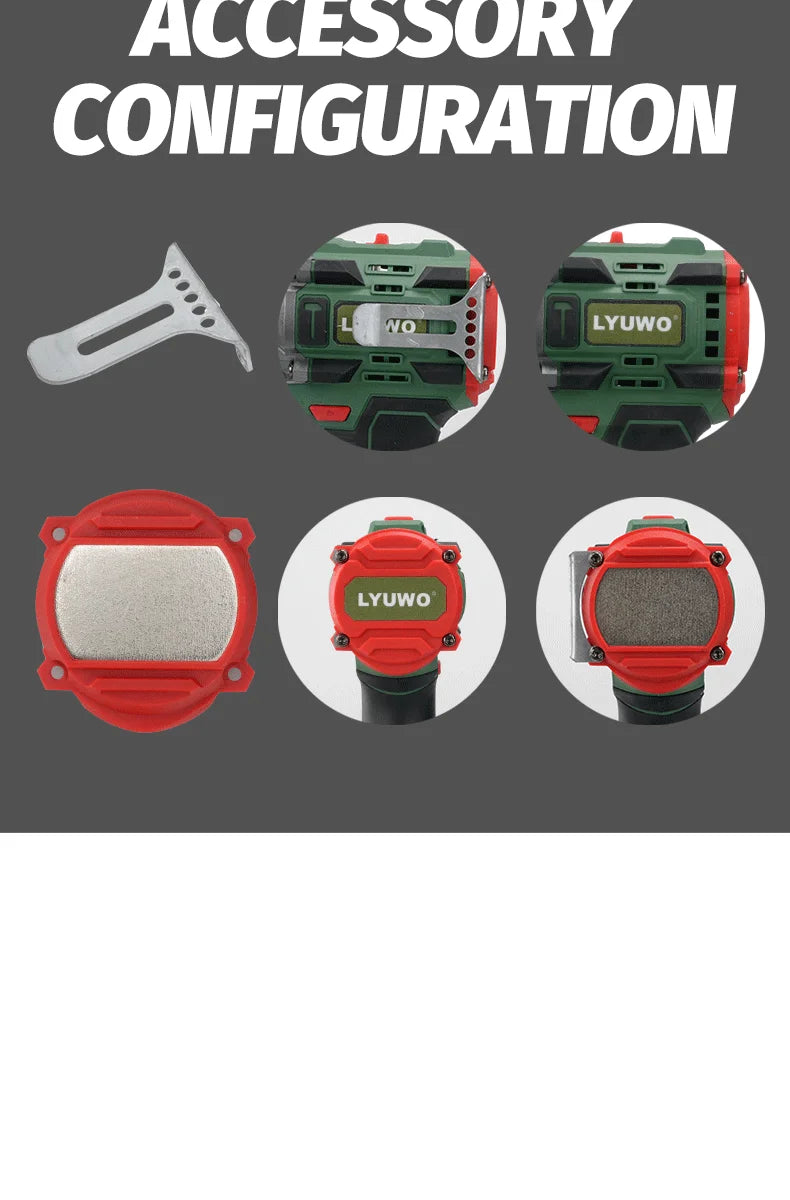 LYUWO Brushless Cordless Electric Screwdriver Kit with Fast-Charging Battery,LED Work Light&Ergonomic Grip(Drill/Driver 2-in-1)