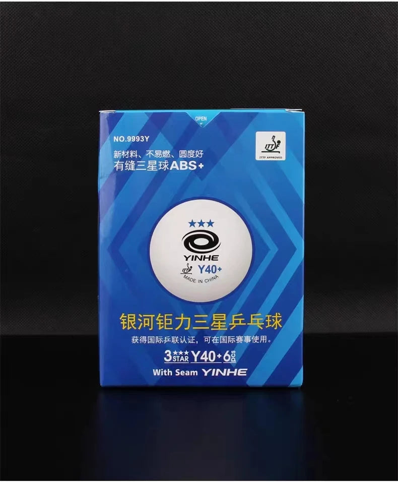 ITTF approved YINHE   Y40+ 3 Star ABS Seamed  PP Ball Table Tennis ball / ping pong ball 1 box 6pcs