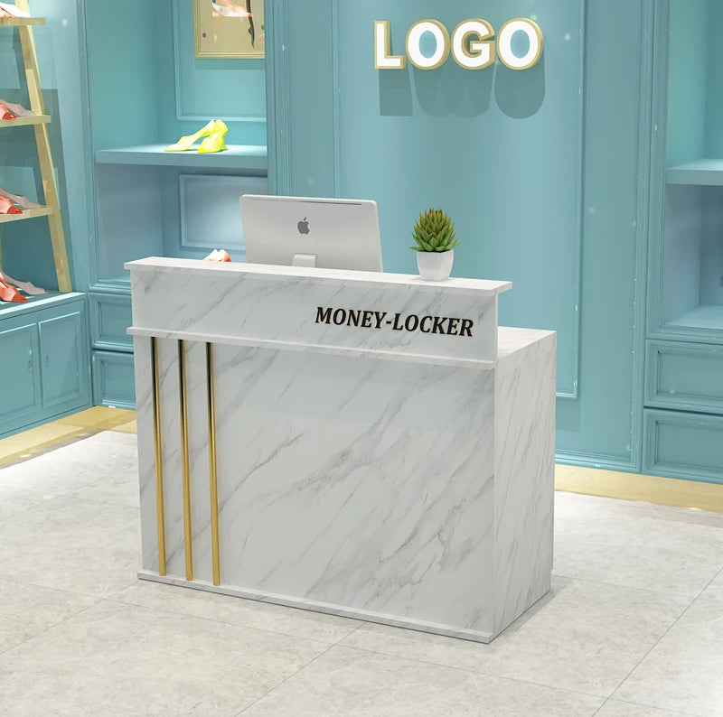 Luxury Unique Reception Desk Professional Aesthetic Design Cool Bar Counter Retro Center Resepsiyon Masası Commercial Furniture