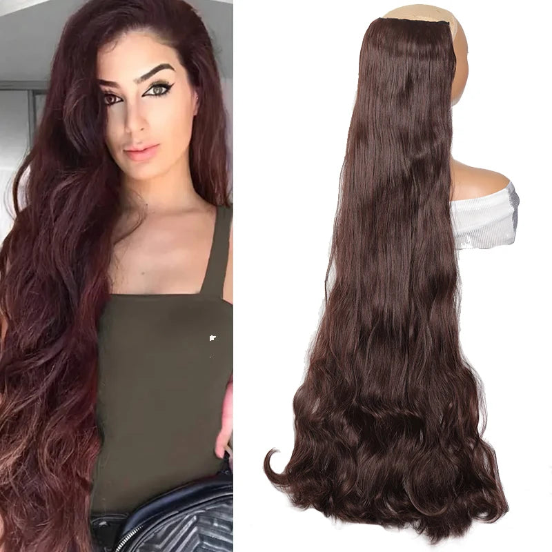 40 inch ultra long wavy hair clip hair extensions synthetic wigs women's wigs suitable for parties cosplay and various occasions