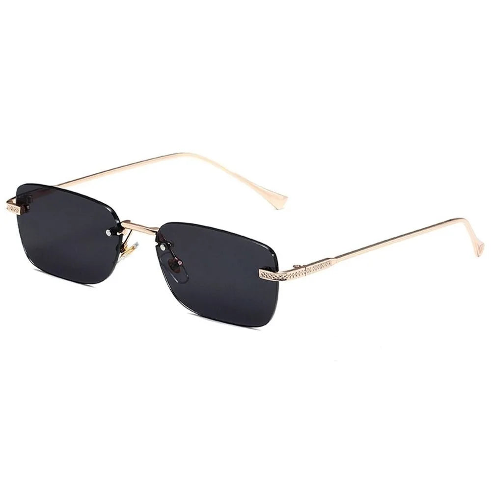 Rimless Square Sunglasses for Women Ins Style Small Rectangle Punk Sun Glasses UV400 Protection Street Shoot Eyewear for Women