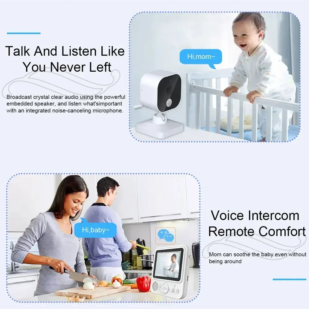 Cdycam Wireless Baby Monitor 2.8 Inch Surveillance Smart Baby Camera Security Protection Two Way Audio Night Vision Babysitte