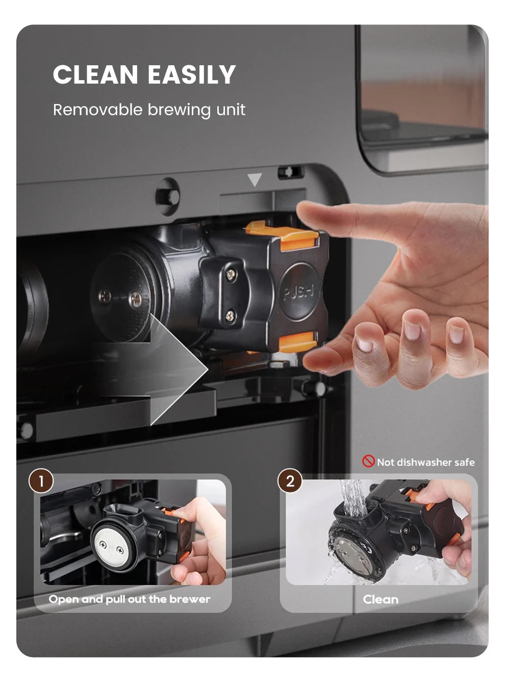 Mcilpoog WS-D5 Automatic Coffee Machine - Smart Wi-Fi , 12 Coffee Varieties, Touchscreen & Built-In Frother/1.5L Tank for Home