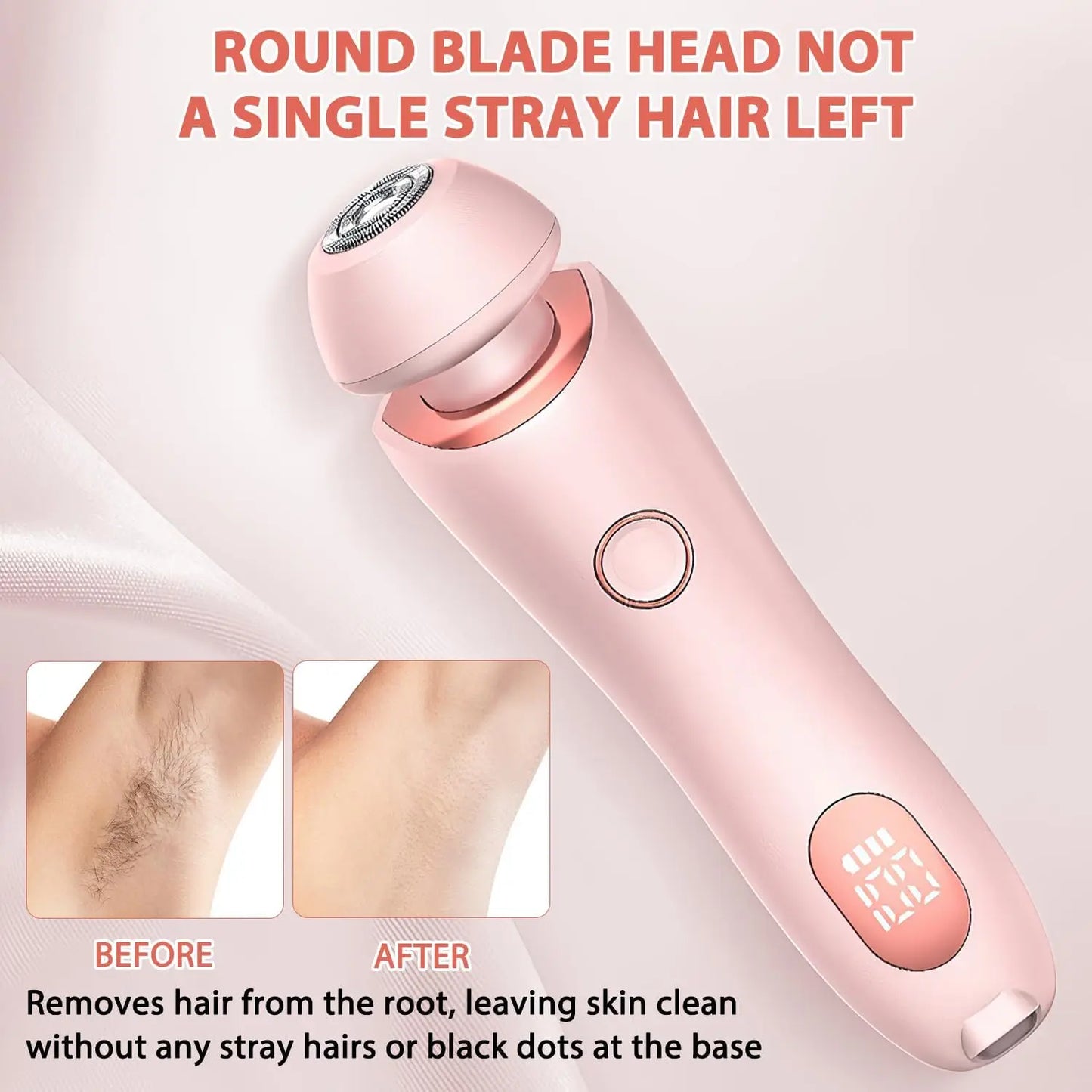 2 in 1 Lady Hair Removal Device Electric Shaver & Bikini Trimmer IPX7 Waterproof Face & Body Hair Remover for Legs Underarms