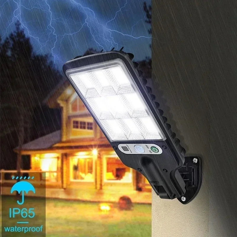 Powerful LED Solar Outdoor Courtyard Wall Lamp Rechargeable Induction Solar Garden Light Terrace Garage Door Street Lighting