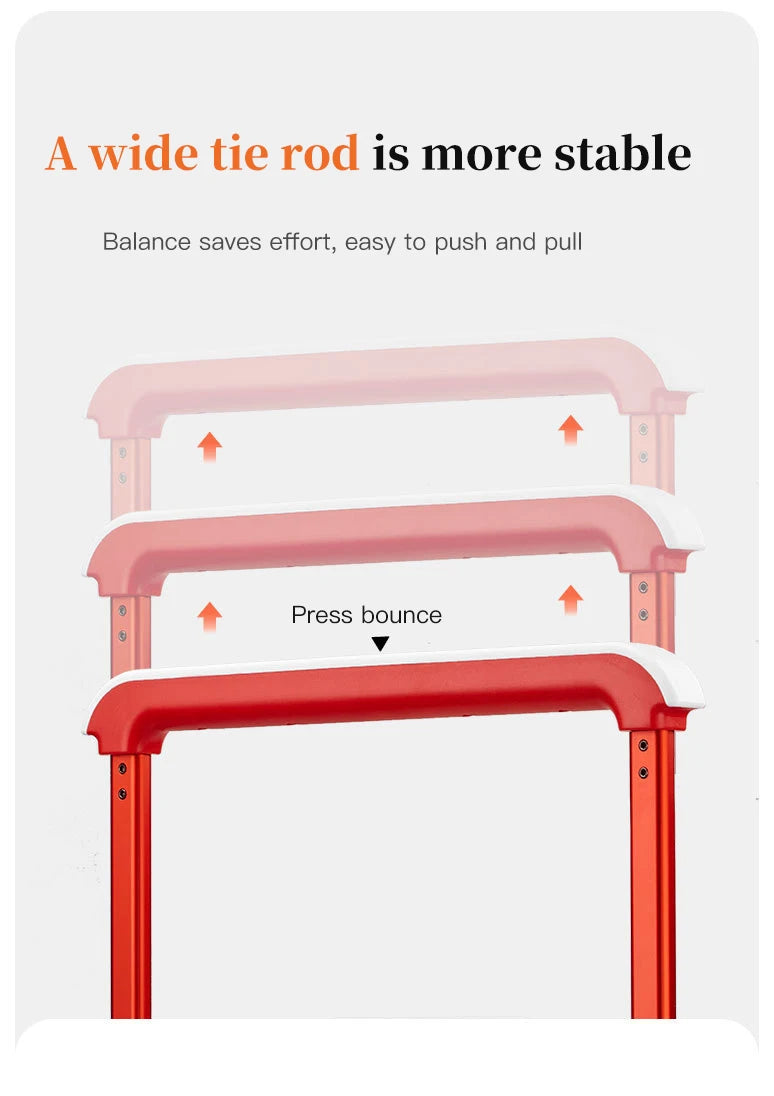 24-inch luggage with an aluminum frame, wide pull rod and front opening, as well as a high-value 20-inch travel suitcase (pull r