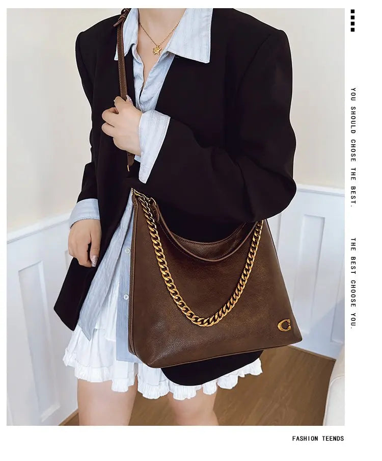 Luxury Brand Trendy Diaper Bag Stylish Leather Crossbody Handbag For Women Elegant Messenger Purse Minimalist Chic