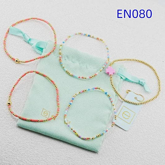 VKVVA Fashion Jewelry Pink Cross Gold-plated Bracelet Set total 5pcs Women Birthday Gifts, Unique Gift