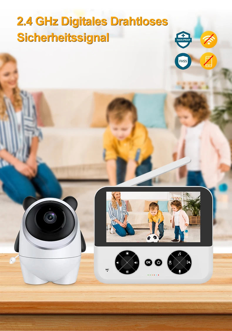 Smart indoor security protection mother home surveillance 4.3 inch wireless WiFi video voice intercom baby electronic camera
